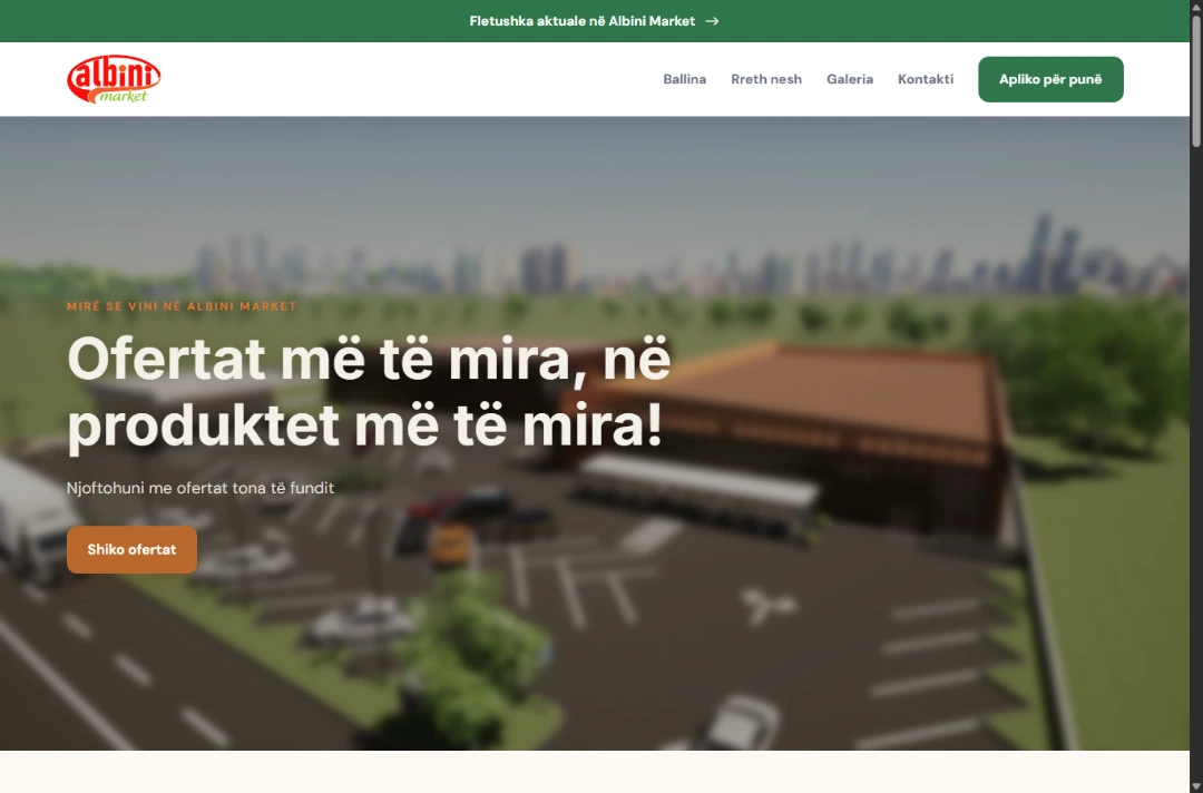 Pamje reale e ballinës së Albini Market